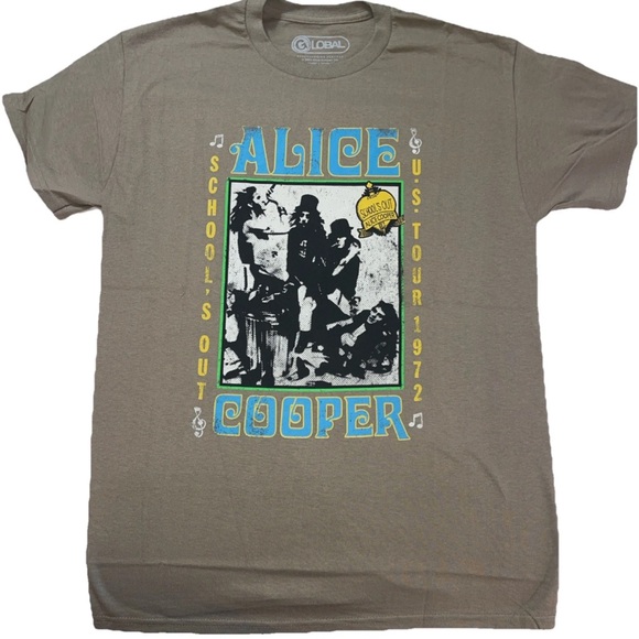 Gildan Tops - Global Brown Alice Cooper Graphic T-Shirt